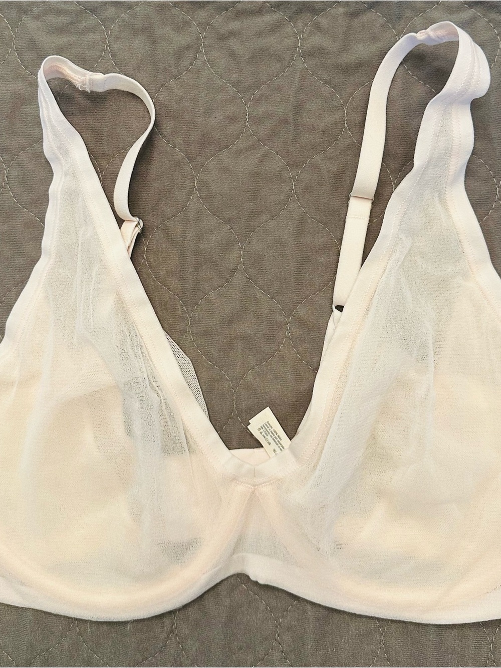 On Gossamer Delicate Sheer Bralette in Light Pink size 36C